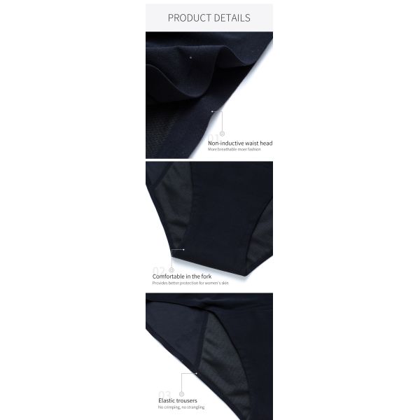 Four Layer Period Panties Underwear Polyester Seamless Mid Waist Plus Size Underwear