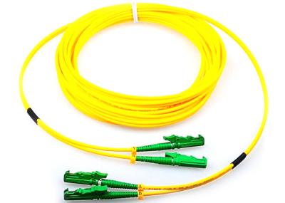 Amarelo 9/125 do duplex G652D do cabo de remendo da fibra ótica do único modo com o conector E2000