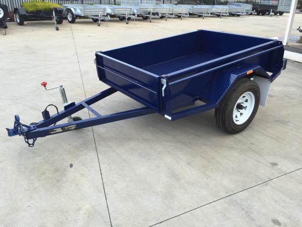 6x4 Tandem Box Trailer Single Axle Utility Trailer 750KG With Mudguards Checker Plate