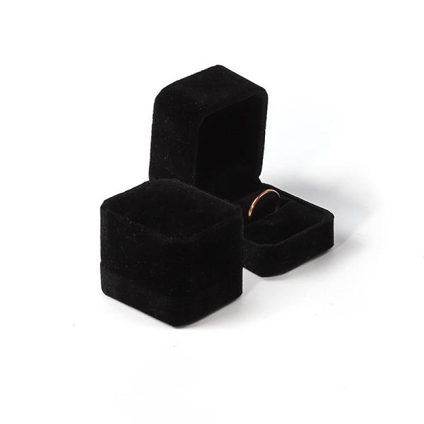 Personalized Custom Black Velvet Wedding Ring Box Double Eco-Friendly