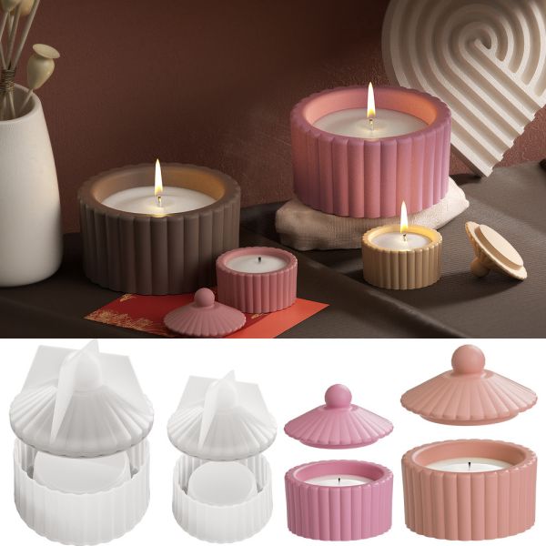 DIY crystal dropper, cement cup, jar, silicone film, striped gypsum candle cup, decorative mirror, silicone mold