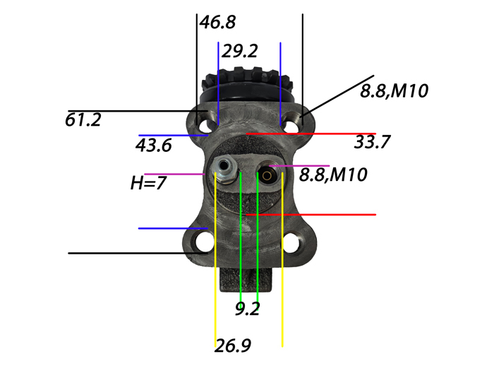 NLR NMR Front Left Wheel Rear Cylinder 8971709520 Brake Drum Type Wheel Brake Cylinder 1 1/8