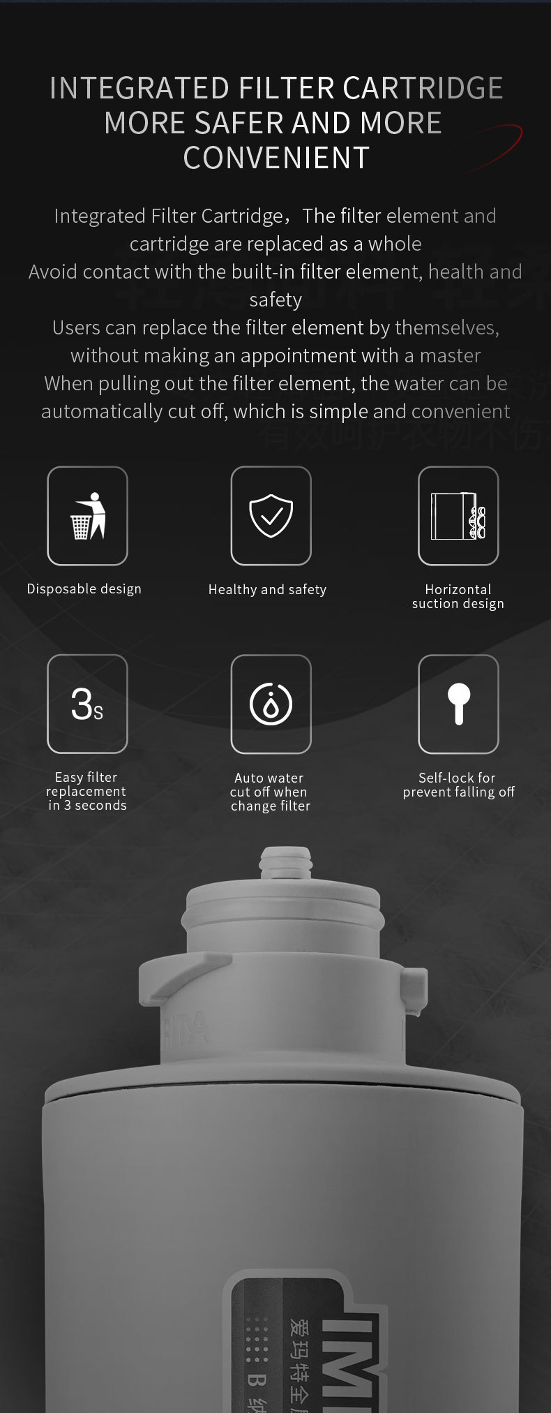 IMRITA Under Sink Reverse Osmosis Filter Cartridge Set With PPC Carbon RO Mineral Alkaline and Strontium Elements