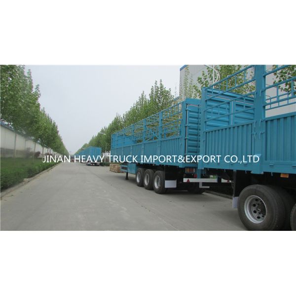 Fence Semi Trailer Livestock Carrier Truck With 3 Axles