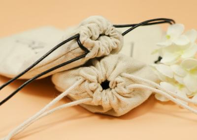 Portable Drawstring Backpack Bag Cotton And Linen Beam Pockets Custom Size