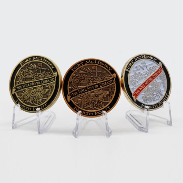 Wholesale Stainless Steel Zinc Alloy Custom Challenge Coins for Laser Engraving and Commemorative Use