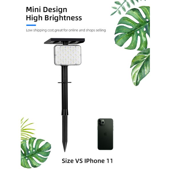 Outdoor Solar Led Garden Gate Light Lighting Solutions with Waterproof Spotlight