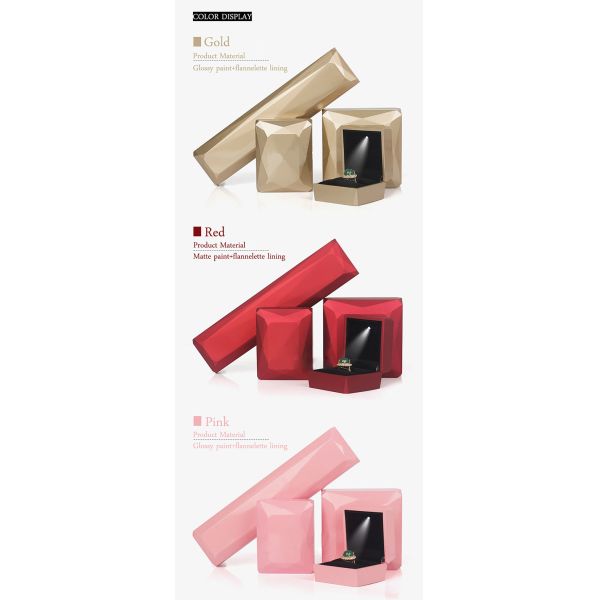 Customized Spray Paint Box Gift Packaging LED Light Jewelry Box