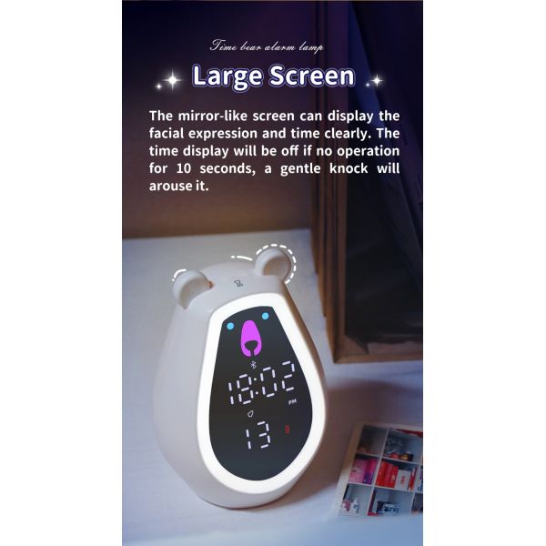 LED Digital Touch Light Bear Shape Multicolor Baby Sleep Night Light para Crianças