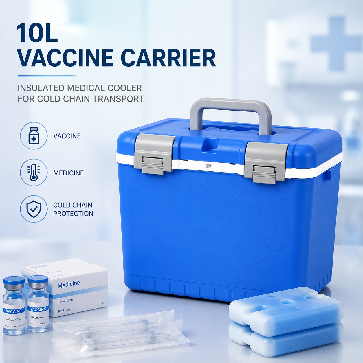 Medical Cooler Box portable insulated box designed to preserve cold chain conditions for medical and laboratory supplies
