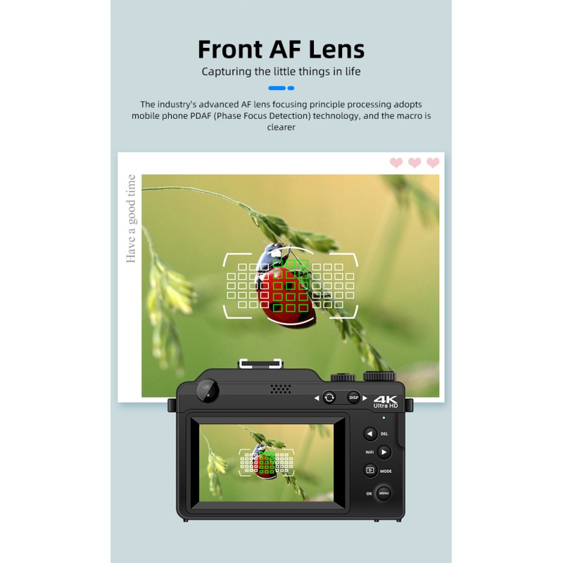 New Style 4k Professional Photo Video Camera Dslr Camcorder Front AF Lens 48MP 18x Digital Zoom Digital Cameras for Photography