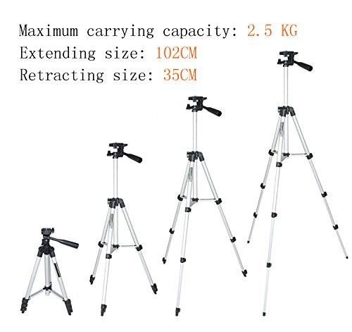 40 Inch Aluminum Camera Tripod + Universal Smartphone Holder Mount for iPhone 6s 6 6 Plus 5s 5, Samsung Galaxy S6 S6