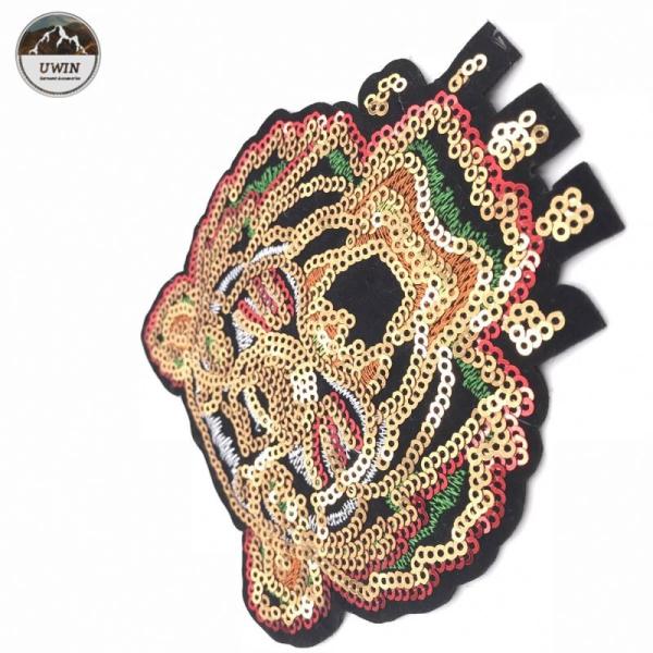 New Arrival Popular Style Sequined Tiger Patches Factory Direct Selling Good Quality Sequined and Embroidered Patches