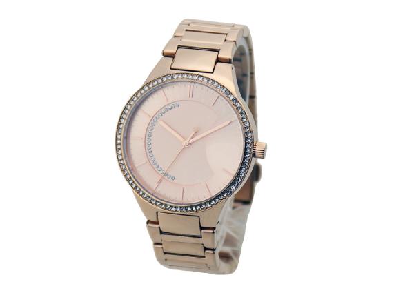 Stainless Steel Quartz Ladies Watches IP / PVD Rose Gold  Two Layers Dial