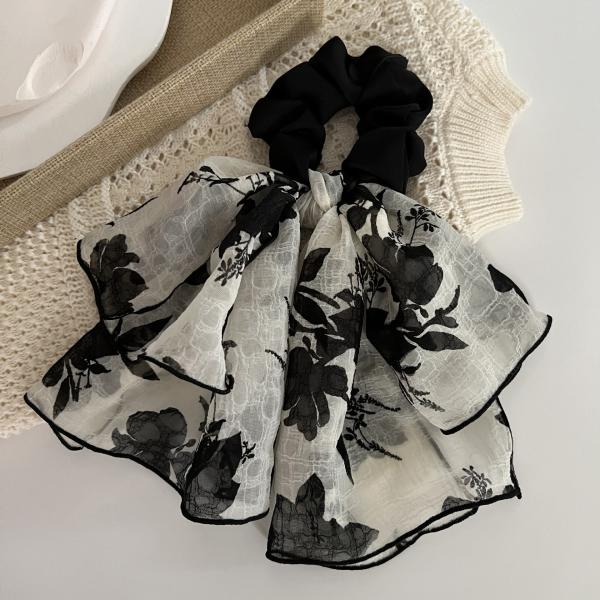Hair-Band Scrunchies 1 Piece Camellia Flowers Design One Size