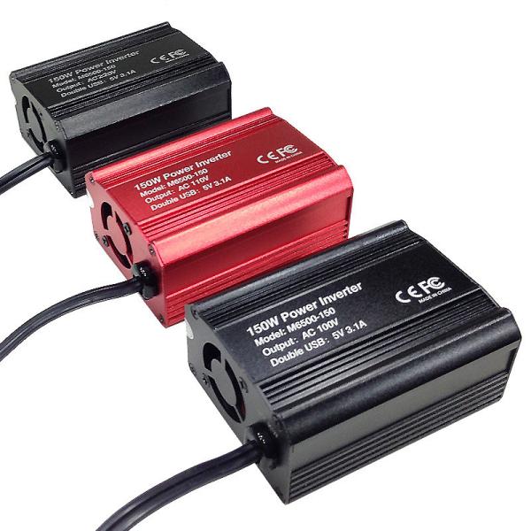 Red Color 150W Car Power Inverter 12V Dc Car Inverter Dc To Ac Power Inverter For Car Battery 150W Pure Sine Wave