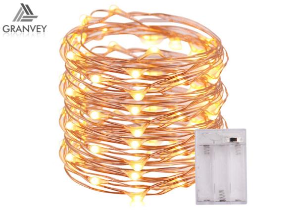 Copper Wire Decorative Outdoor Led String Lights , 200 LED Rope Light AA Battery