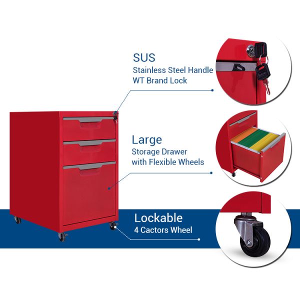 Keda 670mm Height Steel Mobile Pedestal