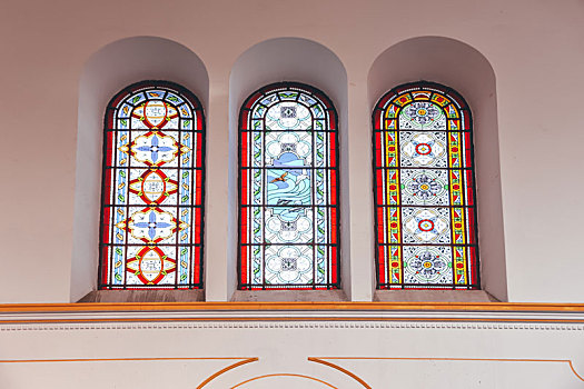 Colored Church Stained Glass ISO9001 Church Windows Stained Glass