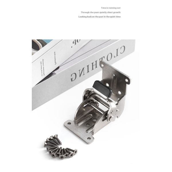 Black 90-Degree Self-Locking Double Brake Hinge for Furniture Coffee Table & Computer Table 180 Folding Lock