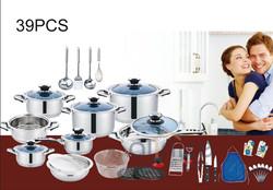 Wholesale Cost 39pcs Cooking Pot Stainless Cookware Sets for Kitchen