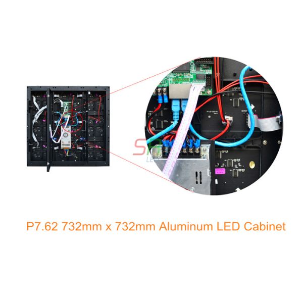 P7.62 Indoor 732mm x 732mm LED Display Cabinet Ultra Light Aluminum