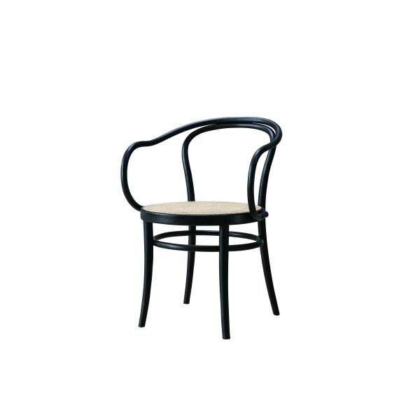 Largeur d'Ash Wishbone Chair 54cm en bois de hêtre noir de Seat de rotin
