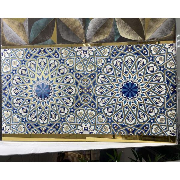 600x600mm Gold Glazed Porcelain Floor Tiles AAA Grade