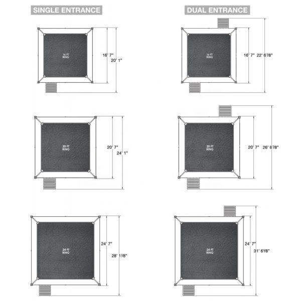 Customized Boxing Fighting Ring Wood Composite Board Quadrilateral MMA Boxing Ring
