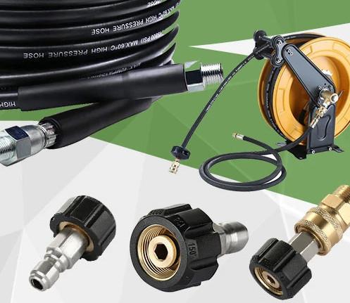 High Pressure Washer Jet Hose ID 6mm 8mm Stainless Steel Flexible Hose With Cleaner
