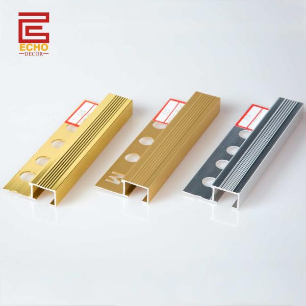 12mm Square Aluminum Tile Trim Metal Stair Nose Tile Edging Trim