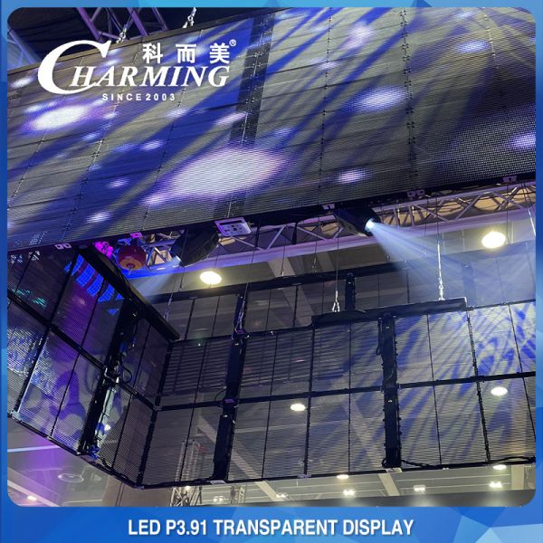 100*50CM Pixel Pith 3.91MM Transparent LED Display High Transparency 70%
