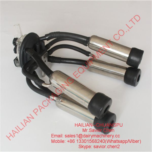 la machine à traire 240CC partie la vache trayant le groupe blanc et noir