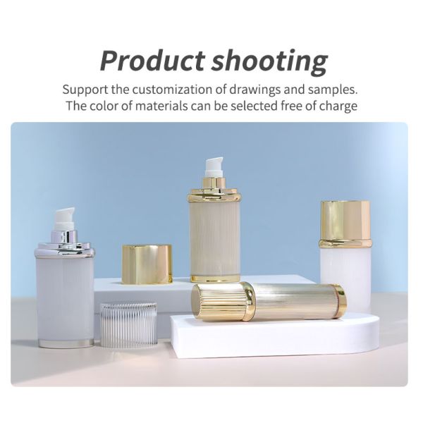 Embalaje de aceite esencial acrílico botellas de 30 ml 50 ml botellas de spray de plástico para protector solar / esencia / crema para bebés