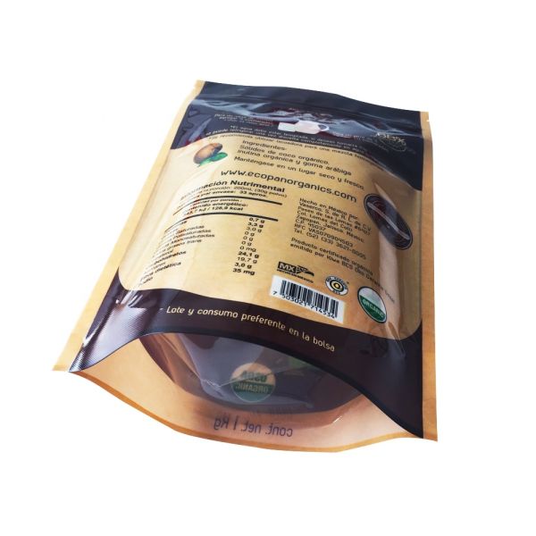 Eco - Friendly Printed Aluminum Foil Stand Up Pouch One Side Transparent Metalized