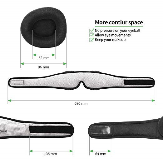 3D Breathable Contoured Sleep Mask / Nighttime Eye Mask Custom Logo Printed