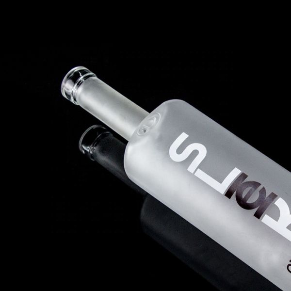 Cork Sealing Type 750ml 1000ml Frosted Decal Clear Flint Glass Bottle for Gin Rum Champagne Tequila Whisky Customized Logo