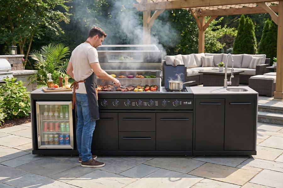 29.2 KW 99500 BTU Outdoor Kitchen Set Piezo Ignition with Professional Gas Grill
