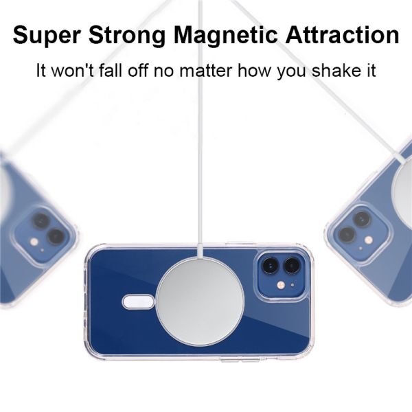 TPU PC Mag Safe Phone Cases Crystal Clear iPhone Protective Case For iPhone 15 14
