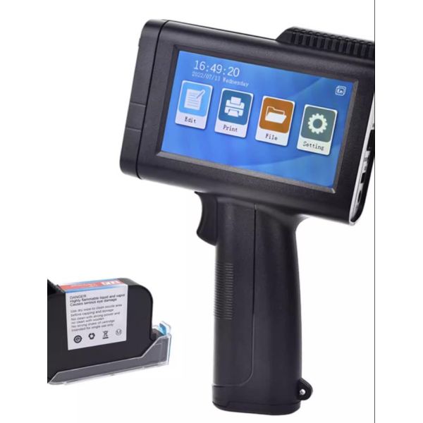 Mini QR Date Logo Handheld Printer Gun for Bottle Glass Plastic Wood Metal in English