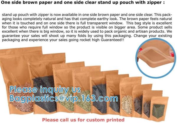 Open Top Mylar Bags, Matte Clear, Zipper Lock Heat Seal Pouch With Tear Notch For Zip Food Storage Lock Packing