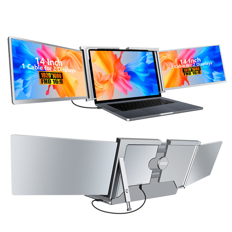 FHD 14 Inch Portable Monitor Laptop Dual Screen IPS Panel With 1920*1080 LCD