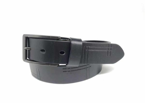 3.5cm Width Cowhide Black Mens Casual Leather Belt