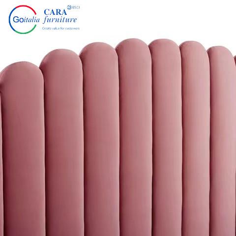 12287 Hot Selling Pink Fabric Wood Frame Metal Leg Bed Luxury Queen Size Bed Frames