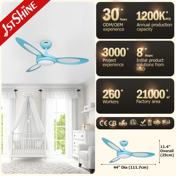 Fã de teto 230V do diodo emissor de luz de Dimmable de 44 lâminas do ABS da polegada 3 para o quarto