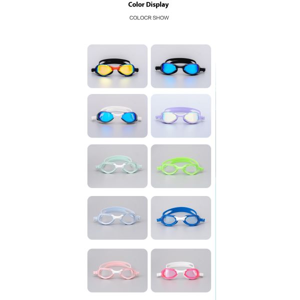 Factory Wholesale Professional Adult Training Swim Goggles Impact Resistant PC Lens Skin Friendly Silicone Seal & Elastic Silicone Head Strap Waterproof Swimming Goggles