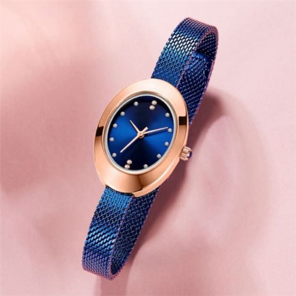 Insurance Buckle Mesh Strap Quartz Watch 30m Waterproof 8mm Dial