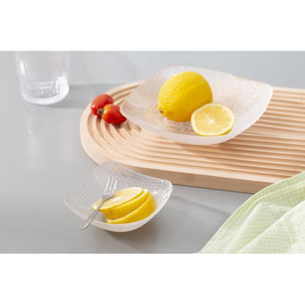 Clear Crystal Glass Dinner Plates Set Shell Bowl Lead Free Machine Made