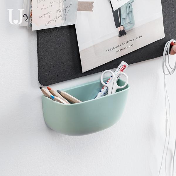 0-1L PP Wall Mounted Storage Box With Divides Kitchen Bathroom