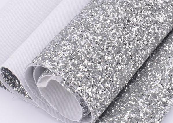 Synthetic PU Leather Material Glitter Upholstery Fabric Match Backing Color